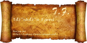 Tüskés Fanni névjegykártya