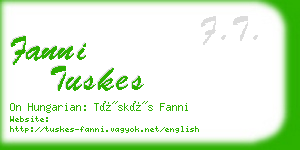 fanni tuskes business card